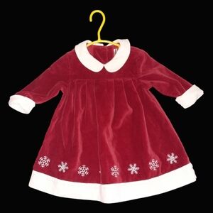 Maggie &‎ Zoe 3-6 months Red Velvet Snowflake Dress